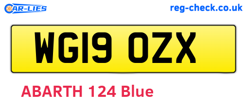 WG19OZX are the vehicle registration plates.