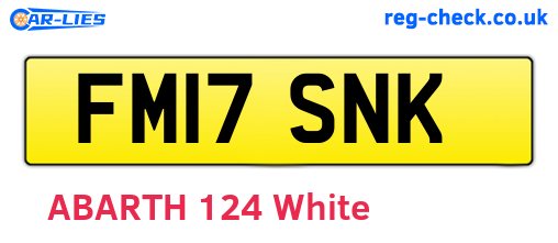FM17SNK are the vehicle registration plates.