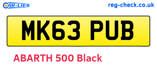 MK63PUB are the vehicle registration plates.