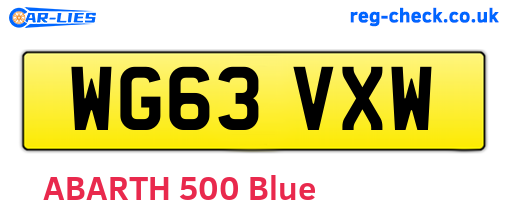 WG63VXW are the vehicle registration plates.