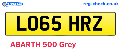 LO65HRZ are the vehicle registration plates.