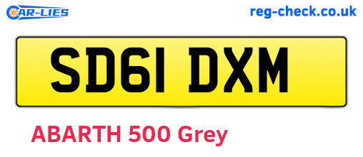 SD61DXM are the vehicle registration plates.