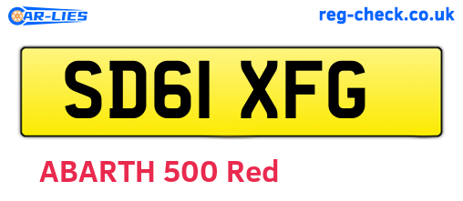 SD61XFG are the vehicle registration plates.
