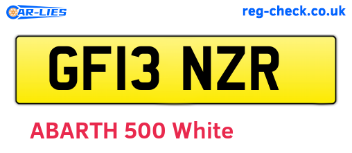 GF13NZR are the vehicle registration plates.