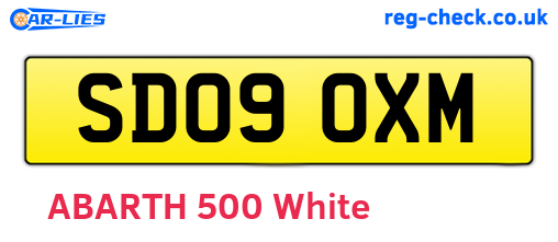 SD09OXM are the vehicle registration plates.
