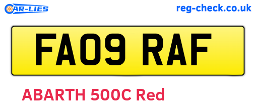 FA09RAF are the vehicle registration plates.