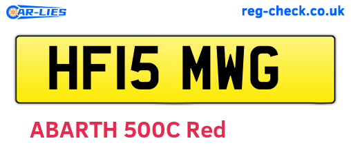 HF15MWG are the vehicle registration plates.