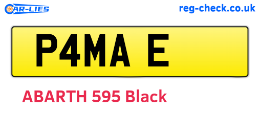 P4MAE are the vehicle registration plates.