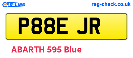 P88EJR are the vehicle registration plates.