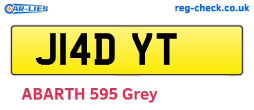 J14DYT are the vehicle registration plates.