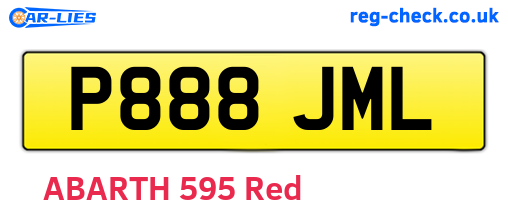 P888JML are the vehicle registration plates.