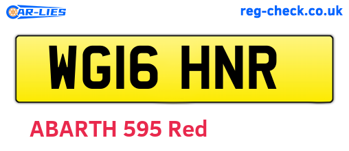 WG16HNR are the vehicle registration plates.