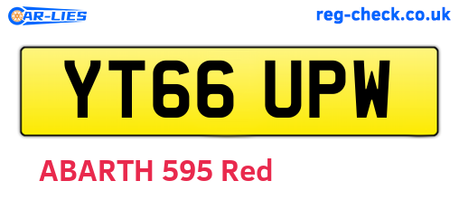 YT66UPW are the vehicle registration plates.