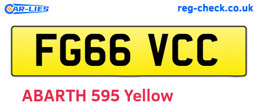 FG66VCC are the vehicle registration plates.