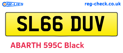 SL66DUV are the vehicle registration plates.
