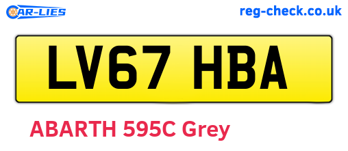 LV67HBA are the vehicle registration plates.