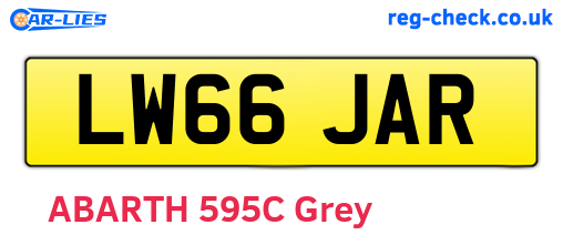 LW66JAR are the vehicle registration plates.