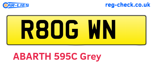 R80GWN are the vehicle registration plates.