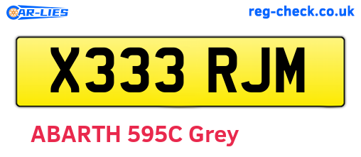 X333RJM are the vehicle registration plates.