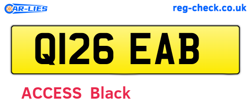 Q126EAB are the vehicle registration plates.