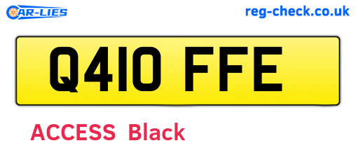 Q410FFE are the vehicle registration plates.