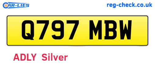Q797MBW are the vehicle registration plates.