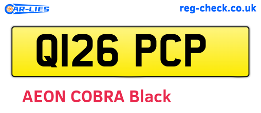 Q126PCP are the vehicle registration plates.