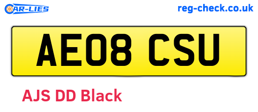 AE08CSU are the vehicle registration plates.