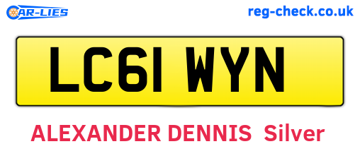 LC61WYN are the vehicle registration plates.