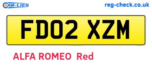 FD02XZM are the vehicle registration plates.
