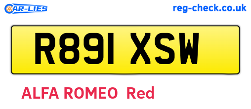 R891XSW are the vehicle registration plates.