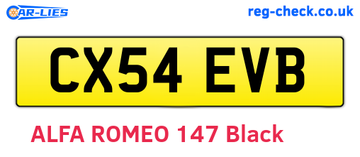 CX54EVB are the vehicle registration plates.