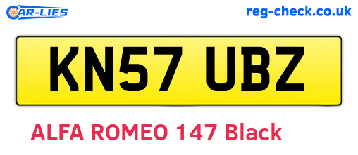 KN57UBZ are the vehicle registration plates.
