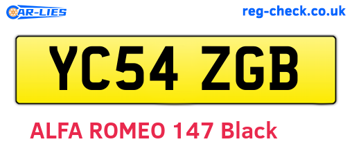 YC54ZGB are the vehicle registration plates.