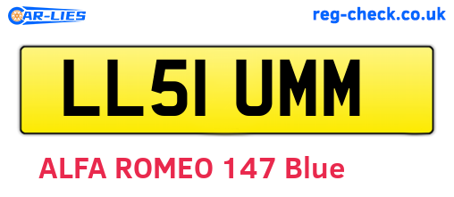 LL51UMM are the vehicle registration plates.