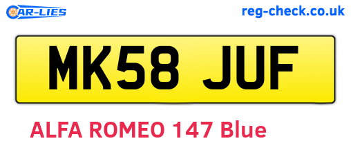 MK58JUF are the vehicle registration plates.