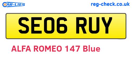 SE06RUY are the vehicle registration plates.