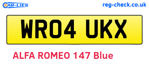 WR04UKX are the vehicle registration plates.
