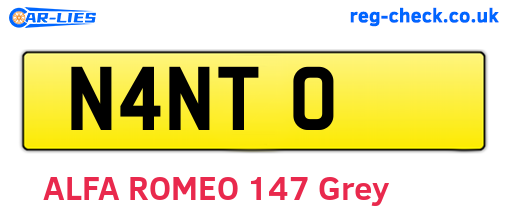 N4NTO are the vehicle registration plates.
