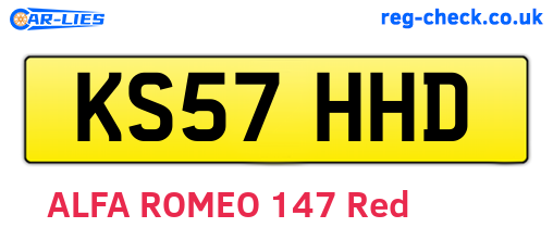 KS57HHD are the vehicle registration plates.