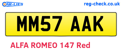 MM57AAK are the vehicle registration plates.