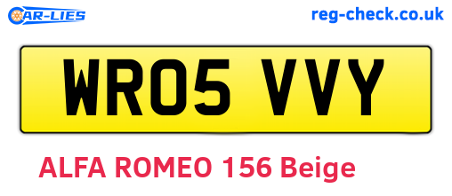 WR05VVY are the vehicle registration plates.
