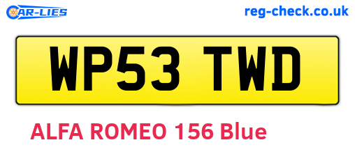 WP53TWD are the vehicle registration plates.