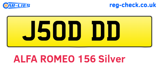 J50DDD are the vehicle registration plates.