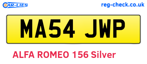 MA54JWP are the vehicle registration plates.