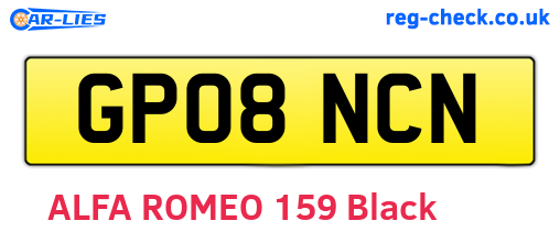 GP08NCN are the vehicle registration plates.