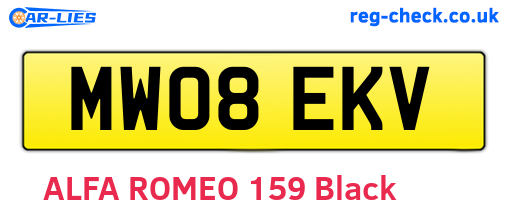 MW08EKV are the vehicle registration plates.