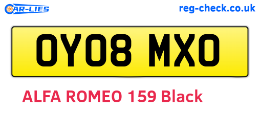 OY08MXO are the vehicle registration plates.