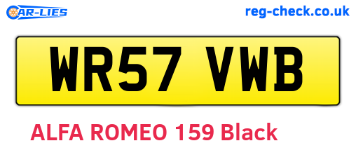 WR57VWB are the vehicle registration plates.