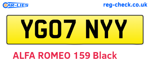 YG07NYY are the vehicle registration plates.